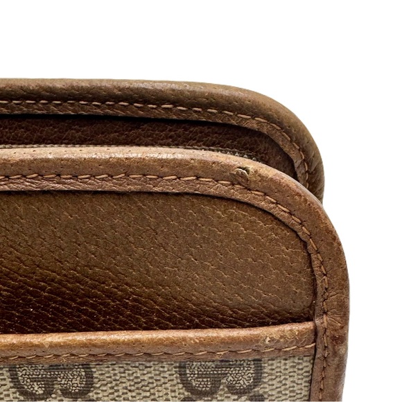 GUCCI GG Supreme Clutch Bag Purse Beige Brown Monogram Gold Hardware - Picture 10 of 15